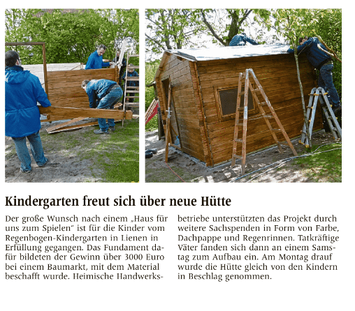 FH Finnholz unterstützt Regenbogen Kindergarten