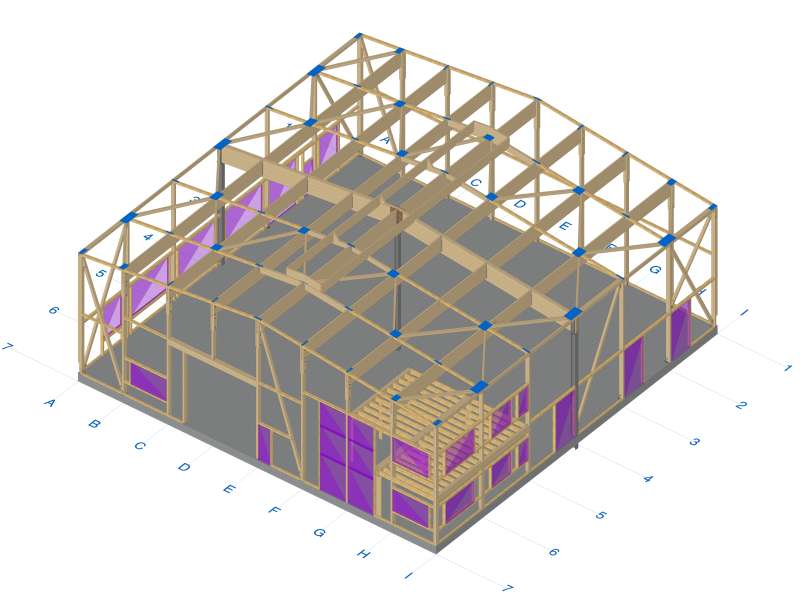 Konstruktion Gewerbehalle mit Büro