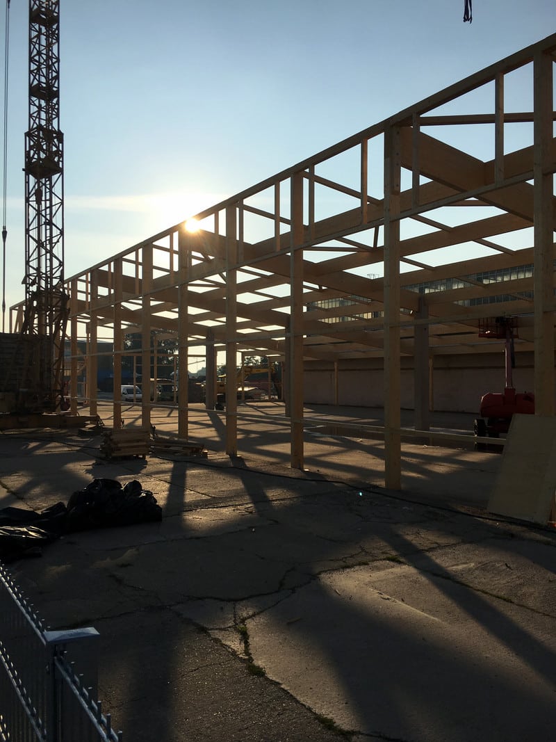 Holzkonstruktion Lagerhalle in Magdeburg