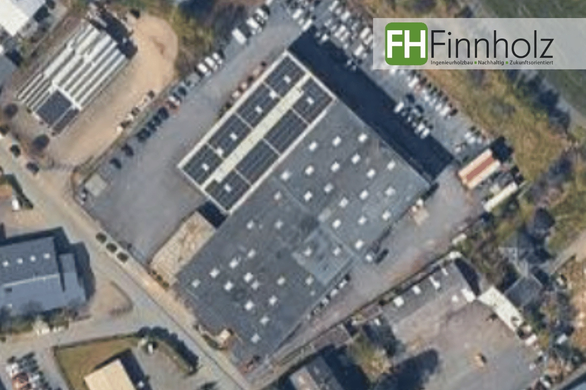 FH Finnholz Greven Satellitenbild von der Niederlassung Greven: Modulbau und modulare Bauweise am Standort Greven 2025.