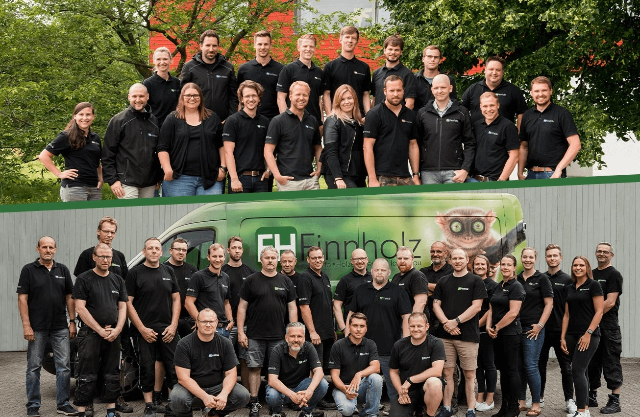 Logistikhalle bauen in Holzbauweise mit unserem Team von FH Finnholz: Das Bild zeigt unsere Kollegen, die sich um Ihr Projekt kümmern.